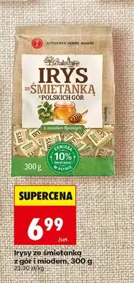 Biedronka Irysy ze śmietanką z gór i miodem Jutrzenka Dobre Miasto oferta