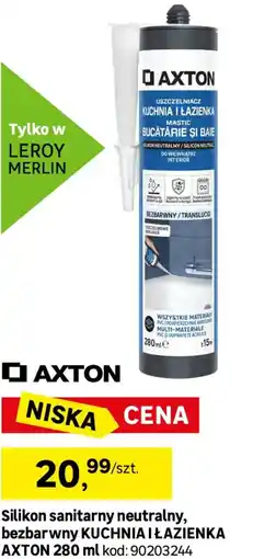 Leroy Merlin Silikon sanitarny neutralny, bezbarwny KUCHNIA I ŁAZIENKA AXTON oferta