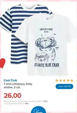 Smyk T-shirt chłopięcy biały Cool Club 2-pak oferta