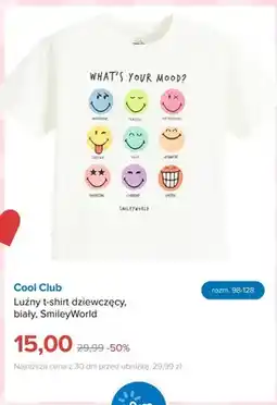 Smyk T-shirt dziewczęcy Cool Club biały SmileyWorld oferta