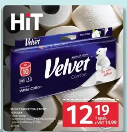 Selgros Papier toaletowy Velvet Comfort White Cotton 10-pak oferta