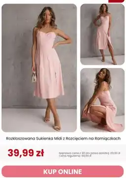 Renee Sukienka midi rozkloszowana z rozcięciem na ramiączkach Renee oferta
