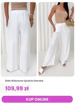 Modna Kiecka Spodnie damskie wiskozowe białe ModnaKiecka.pl oferta