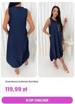 Modna Kiecka Sukienka bombka ModnaKiecka.pl granatowa oferta