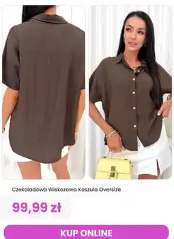 Modna Kiecka Koszula wiskozowa oversize czekoladowa ModnaKiecka.pl oferta