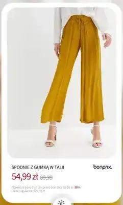 BonPrix Spodnie z gumką w talii bonprix oferta