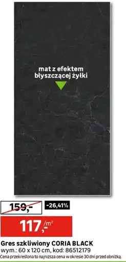 Leroy Merlin Gres szkliwiony CORIA BLACK wym.: oferta