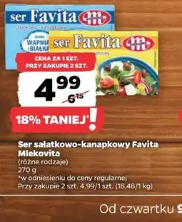 Netto Ser sałatkowo-kanapkowy Favita Mlekovita oferta