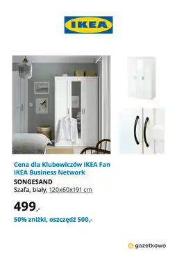 IKEA IKEA SONGESAND Szafa, biały, 120x60x191 cm oferta