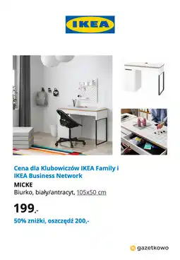 IKEA IKEA MICKE Biurko, biały/antracyt, 105x50 cm oferta