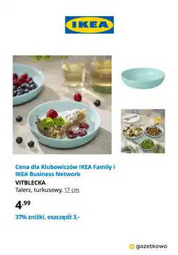 IKEA IKEA VITBLECKA Talerz, turkusowy, 17 cm oferta