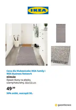 IKEA RÖRKÄR Dywan tkany na płasko, czarny/naturalny, 80x150 cm oferta