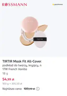 Rossmann TIRTIR Mask Fit All-Cover, podkład do twarzy, kryjący, n 17W French Vanilla oferta