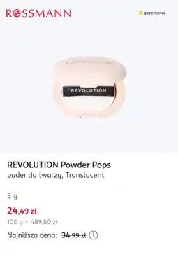 Rossmann REVOLUTION Powder Pops puder do twarzy, Translucent oferta