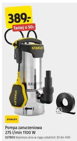 Jula Stanley Pompa zanurzeniowa 275 l/min 1100 W oferta