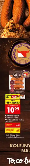 Biedronka Kiełbasa śląska z szynki Kraina Wędlin Select oferta