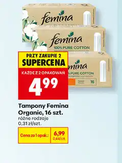 Biedronka Tampony Femina Organic, 16 szt oferta