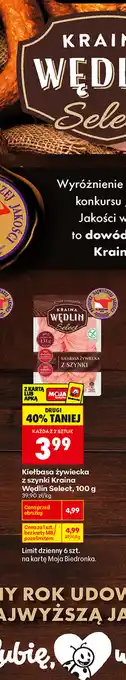 Biedronka Kiełbasa żywiecka z szynki Kraina Wędlin Select oferta