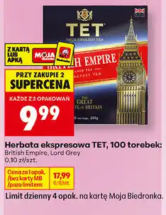Biedronka Herbata ekspresowa TET oferta