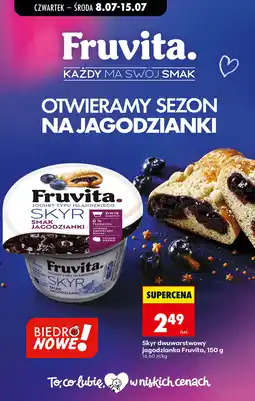 Biedronka Skyr dwuwarstwowy jagodzianka Fruvita oferta