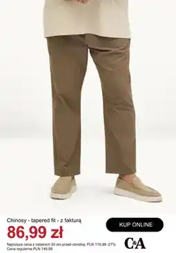 C&A Spodnie chinosy tapered fit z fakturą C&A oferta