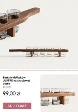 Homla Zestaw kieliszków Lustre na akacjowej desce oferta