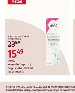 Rossmann Veet, krem do depilacji nóg i ciała oferta