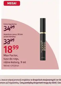 Rossmann Max Factor, tusz do rzęs, różne kolory oferta