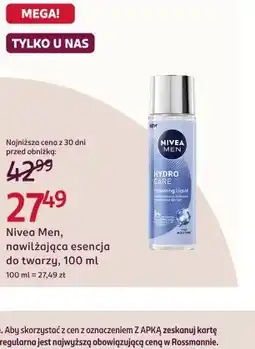 Rossmann Nivea Men, nawilżająca esencja do twarzy oferta