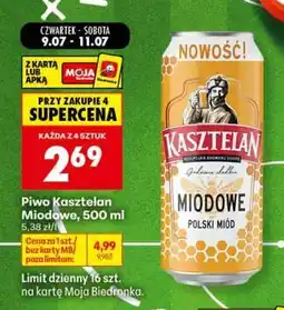 Biedronka Piwo Kasztelan Miodowe, 500 ml oferta