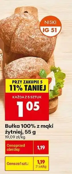 Biedronka Bułka 100 % z mąki żytniej 55 g oferta