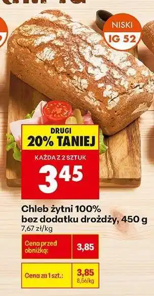 Biedronka Chleb żytni 100 % bez dodatku drożdży 450 g oferta