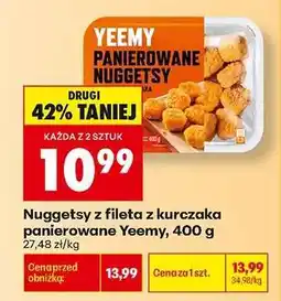 Biedronka Nuggetsy z fileta z kurczaka panierowane Yeemy, 400 g oferta