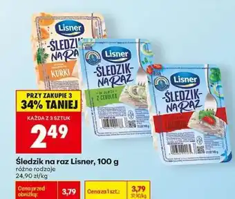 Biedronka Śledzik na raz Lisner, 100 g oferta