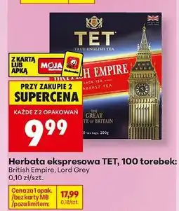Biedronka Herbata ekspresowa TET, 100 torebek oferta