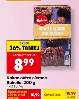 Biedronka Kakao extra ciemne Bakello, 200 g oferta