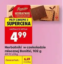 Biedronka Herbatniki w czekoladzie mlecznej Bonitki, 102 g oferta