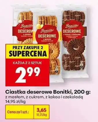 Biedronka Ciastka deserowe Bonitki, 200 g oferta