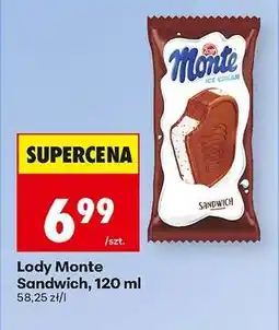 Biedronka Lody Monte Sandwich, 120 ml oferta