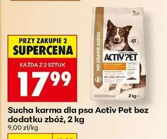 Biedronka Sucha karma dla psa Activ Pet bez dodatku zbóż, 2 kg oferta