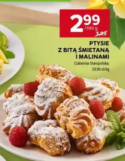 Stokrotka Market Ptysie z bitą śmietaną i malinami oferta