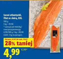 Lidl Łosoś atlantycki, filet ze skórą, XXL oferta