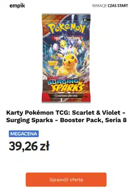 Empik Karty Pokémon TCG: Scarlet & Violet - Surging Sparks - Booster Pack, Seria 8 oferta