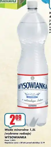 Sezamek Woda mineralna WYSOWIANKA oferta