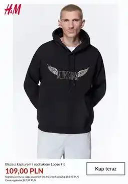 H&M Bluza z kapturem i nadrukiem Loose Fit H&M oferta