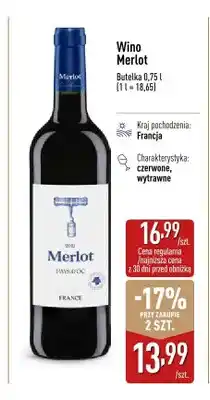 ALDI Wino Merlot Pays d'Oc oferta