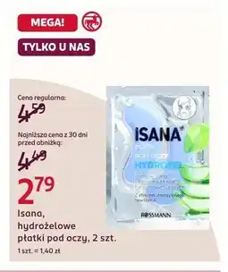 Rossmann Płatki pod oczy hydrożelowe Isana Hydrogel oferta