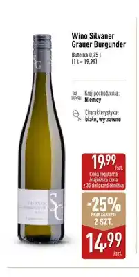 ALDI Wino Silvaner Grauer Burgunder oferta