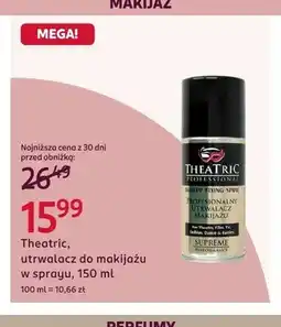 Rossmann Utrwalacz do makijażu w sprayu Theatric Professional Makeup Fixing Spray oferta
