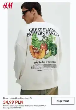 H&M Bluza z nadrukiem Oversized Fit H&M oferta